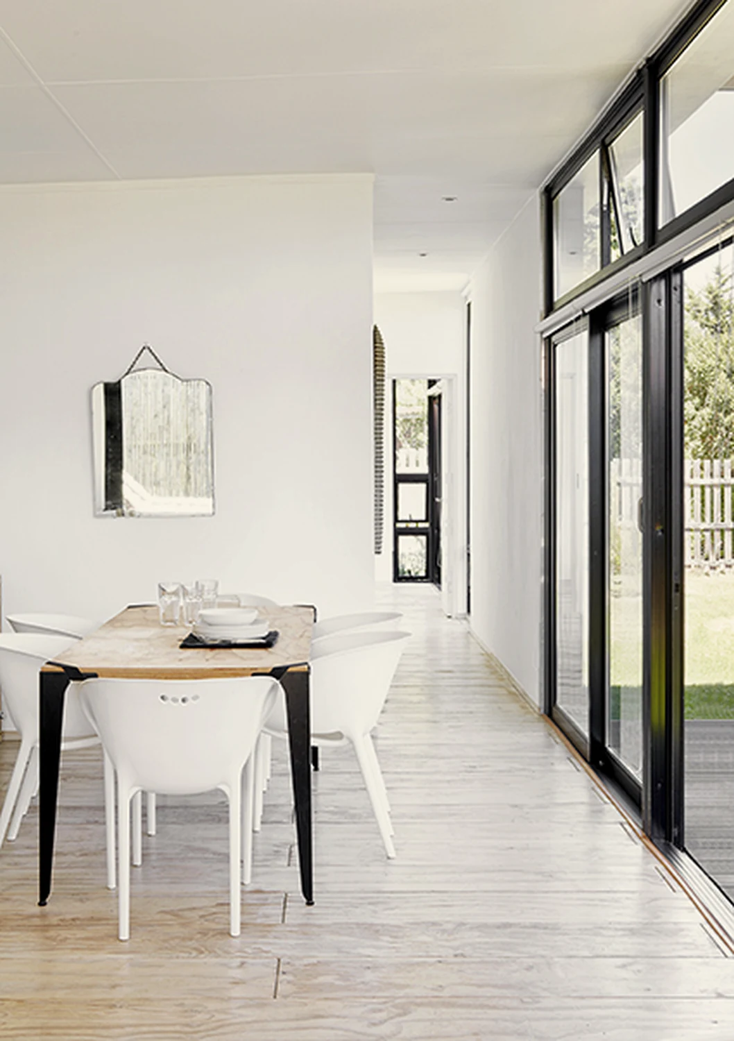 Dining edge — sliding doors out to the deck