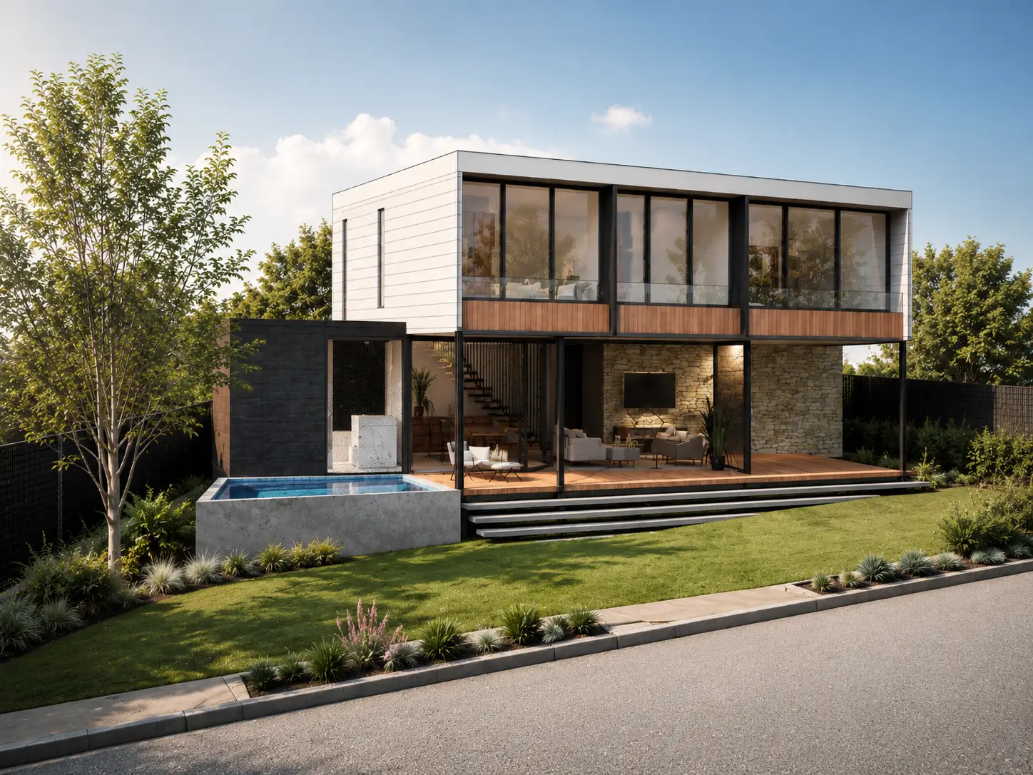 George House — landscape elevation