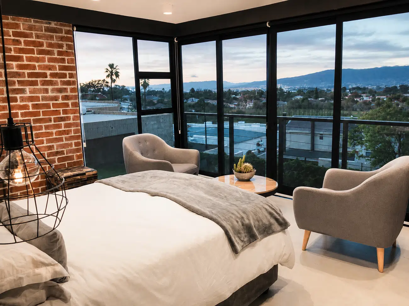 Paarl Residence bedroom with view