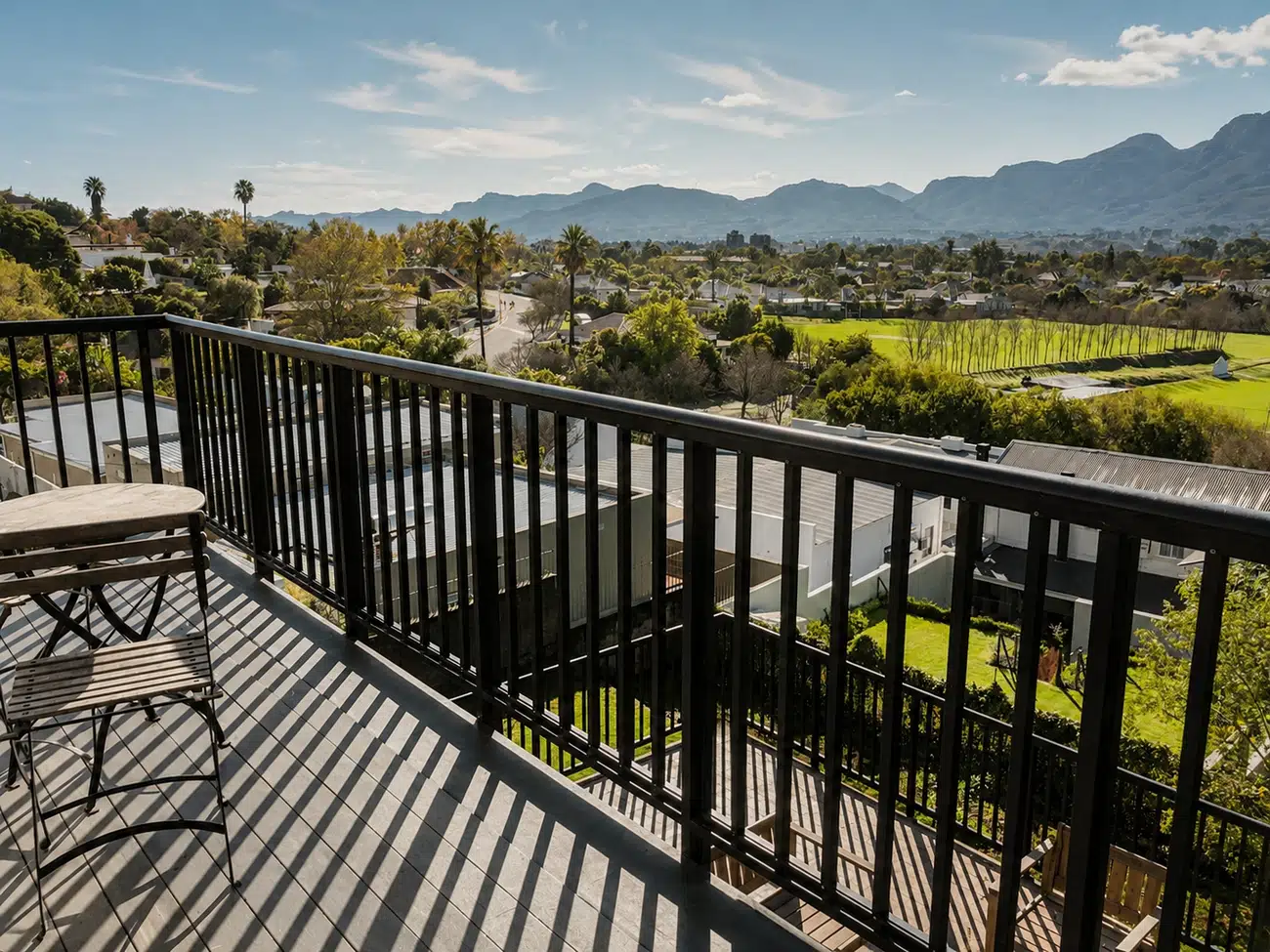 Paarl Residence mountain-facing balcony